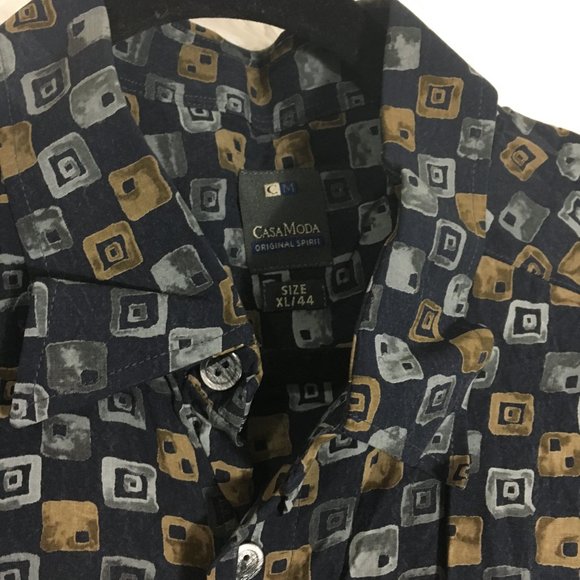 Casa Moda Square Printed Button Down Shirt Men's Size XL - Picture 3 of 8